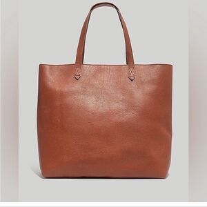 Madewell The Zip-Top Transport Leather Tote in English Saddle